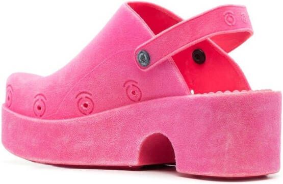 XOCOI engraved-logo slingback-strap slippers Pink