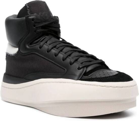 Y-3 Centennial panelled leather sneakers Black