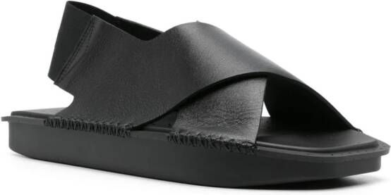Y-3 chunky leather sandals Black