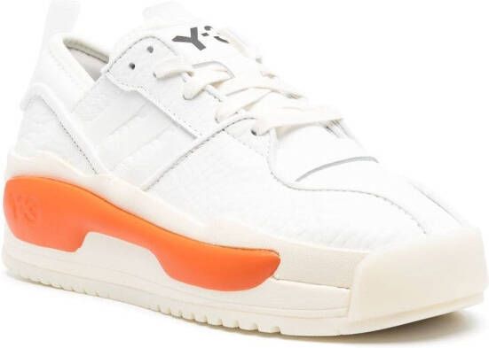 Y-3 colour-block lace-up sneakers White