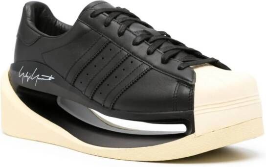 Y-3 cut-out lace-up sneakers Black