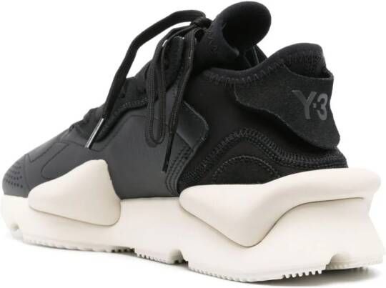 Y-3 Kaiwa chunky leather sneakers Black