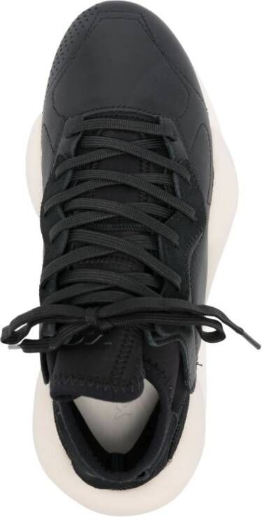 Y-3 Kaiwa chunky leather sneakers Black