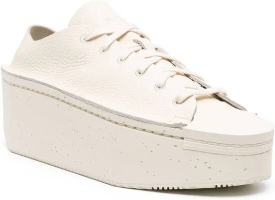 Y-3 Kyasu leather flatform sneakers White
