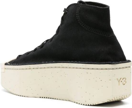 Y-3 lace-up platform sneakers Black
