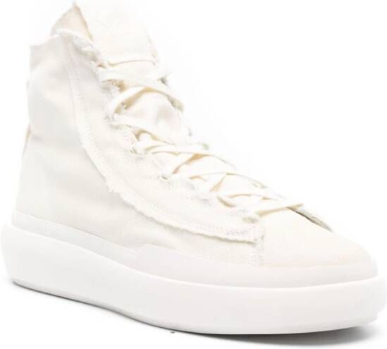 Y-3 Nizza distressed high-top sneakers White