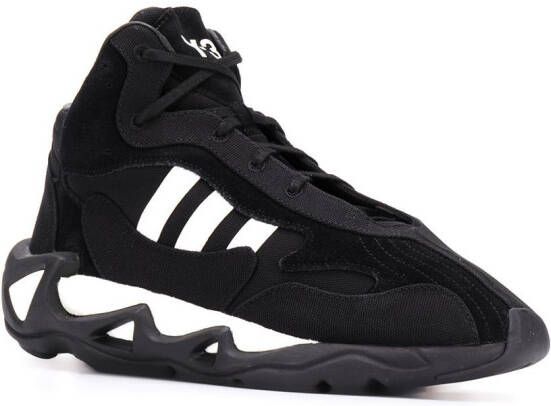 Y-3 side stripe sneakers Black