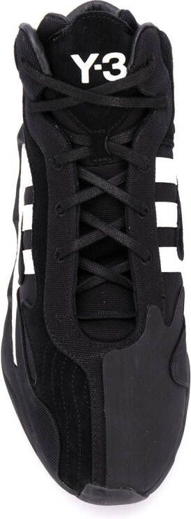 Y-3 side stripe sneakers Black