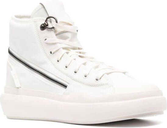 Y-3 zip-detail hi-top sneakers White