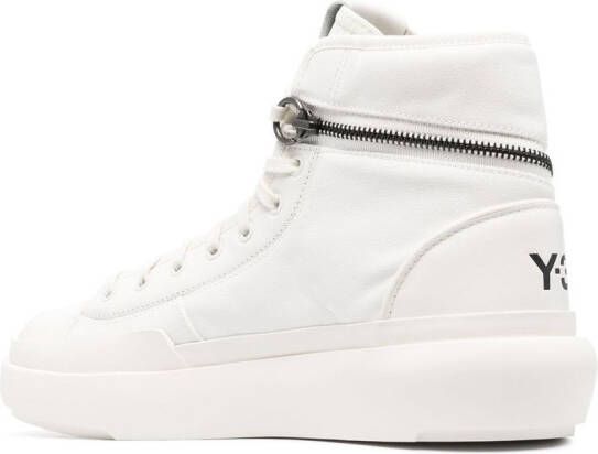 Y-3 zip-detail hi-top sneakers White