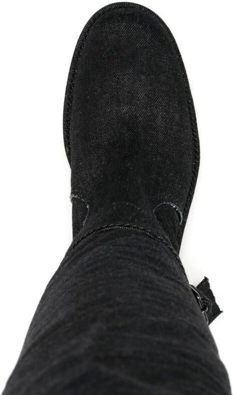 Yohji Yamamoto D-ring buckle belt detail boots Black