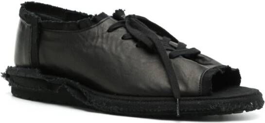 Yohji Yamamoto lace-up leather sandals Black