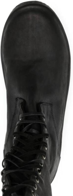 Yohji Yamamoto leather lace-up boots Brown