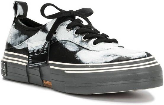 Yohji Yamamoto paint-print platform sole sneakers Black