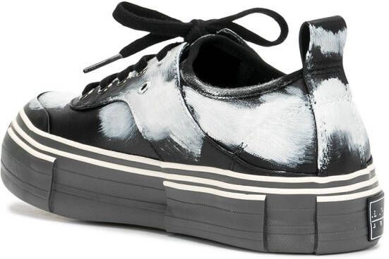 Yohji Yamamoto paint-print platform sole sneakers Black