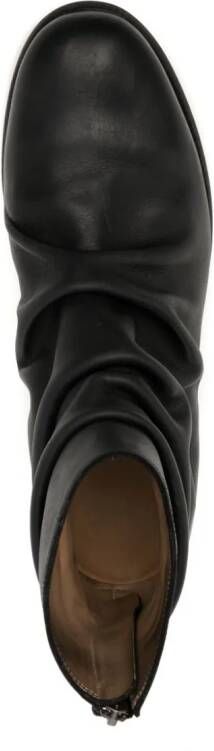 Yohji Yamamoto pleat-detail leather boots Black