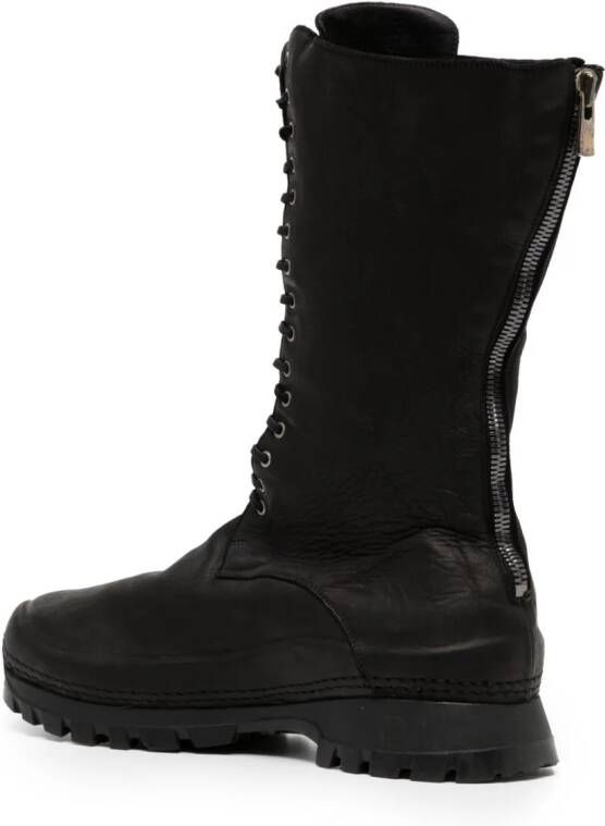 Yohji Yamamoto round-toe leather boots Black