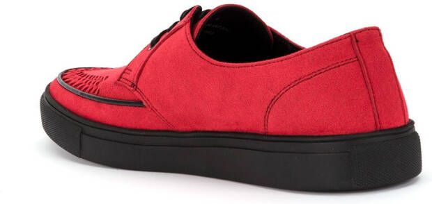 Yohji Yamamoto woven toe detail sneakers Red