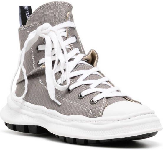 Yohji Yamamoto zip-up high-top sneakers Grey