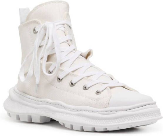Yohji Yamamoto zip-up high-top sneakers White