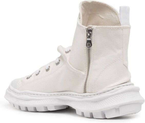 Yohji Yamamoto zip-up high-top sneakers White