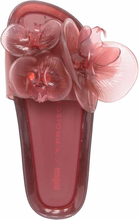 Y Project x Melissa floral-appliqué flat slides Red