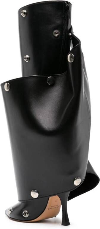 Y Project press-stud leather knee boots Black