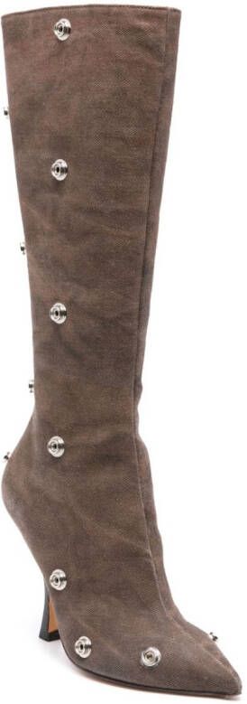 Y Project Snap Off 120mm denim boots Brown