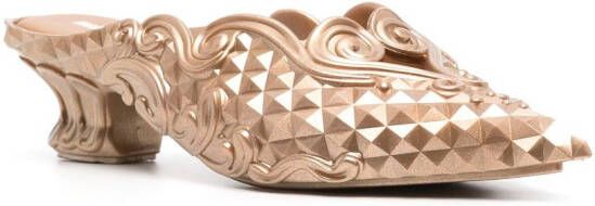 Y Project x Melissa filigree-detailing metallic-effect mules Gold