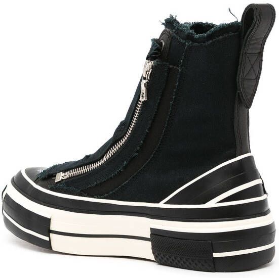 Y's frayed-trimmed high-top sneakers Black