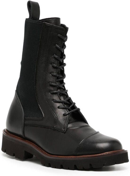 Y's lace-up ankle boots Black