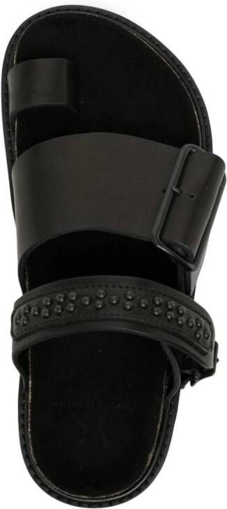 Y's Tanned stud-embellished sandals Black