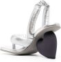 YUME 105mm heart shape-heel metallic sandals Silver - Thumbnail 3