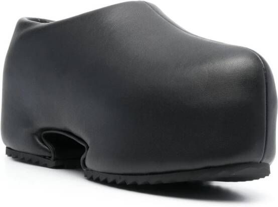 YUME almond-toe faux-leather platform clogs Black