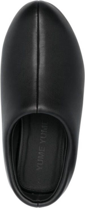 YUME almond-toe faux-leather platform clogs Black