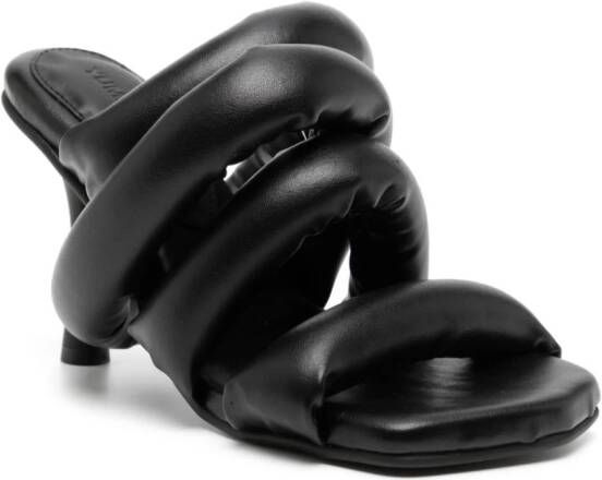 YUME Circular Heel 110mm padded sandals Black