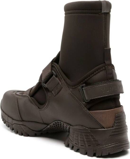 YUME Cloud Walker sock-ankle boots Brown