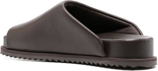 YUME faux-leather slip-on slides Brown