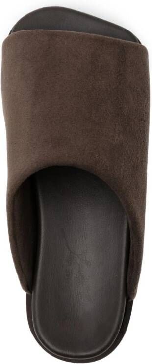 YUME Finn faux-suede slides Brown