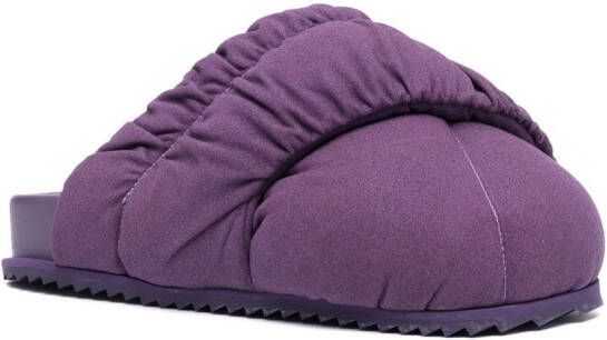 YUME gathered-padded slippers Purple