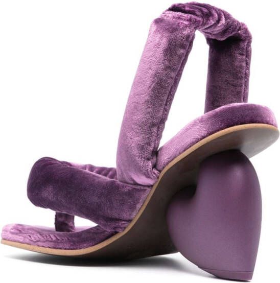YUME Love Heel 120mm velvet sandals Purple