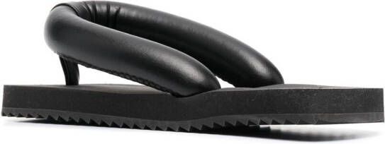 YUME Suki padded-strap flip flops Black