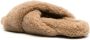 Yves Salomon crossover-strap faux-shearling slippers Neutrals - Thumbnail 3