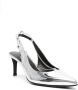 Zadig&Voltaire 68mm First Night Court leather pumps Silver - Thumbnail 2