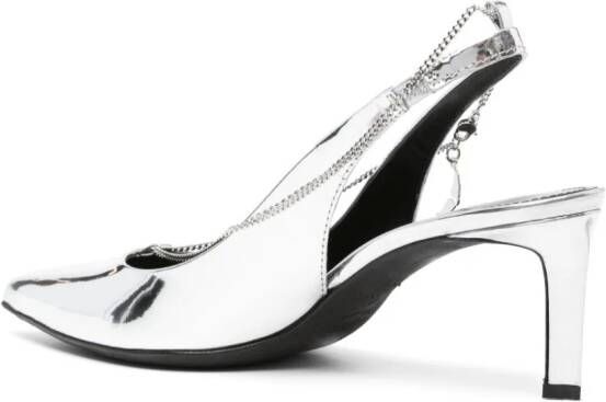 Zadig&Voltaire 68mm First Night Court leather pumps Silver