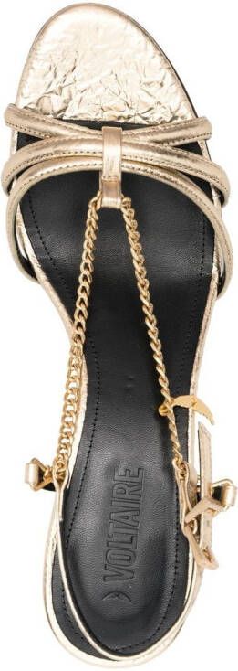 Zadig&Voltaire 80mm chain-detail open-toe sandals Gold