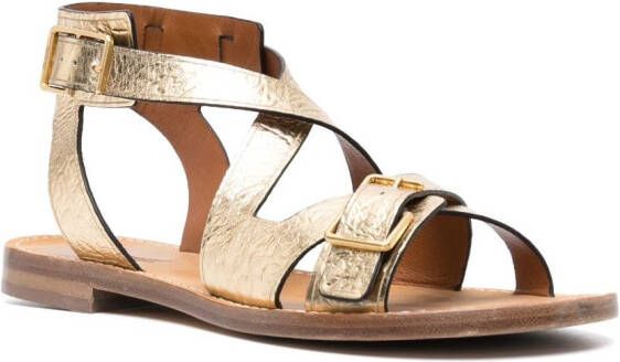 Zadig&Voltaire Cecilia Caprese crinkled-finish sandals Gold