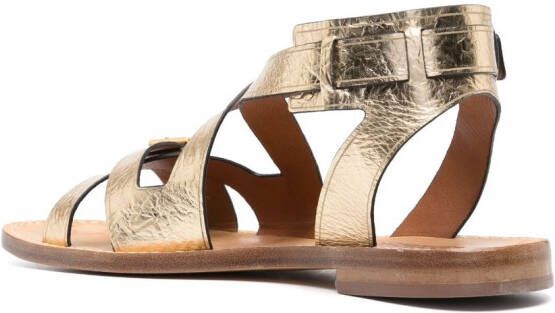 Zadig&Voltaire Cecilia Caprese crinkled-finish sandals Gold