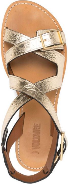 Zadig&Voltaire Cecilia Caprese crinkled-finish sandals Gold