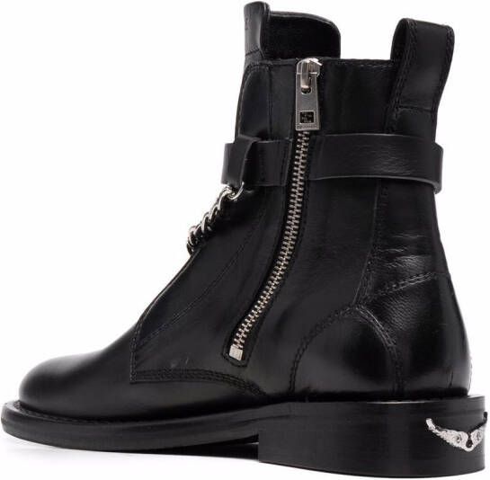 Zadig&Voltaire chain-detail leather boots Black